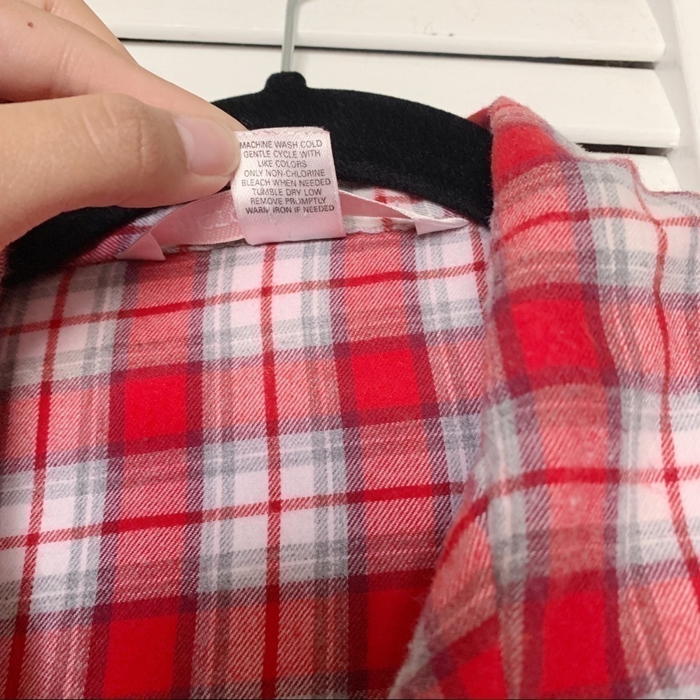 Victorias Secret Red Checkered Plaid Pajama Top XS‌ - Picture 6 of 8